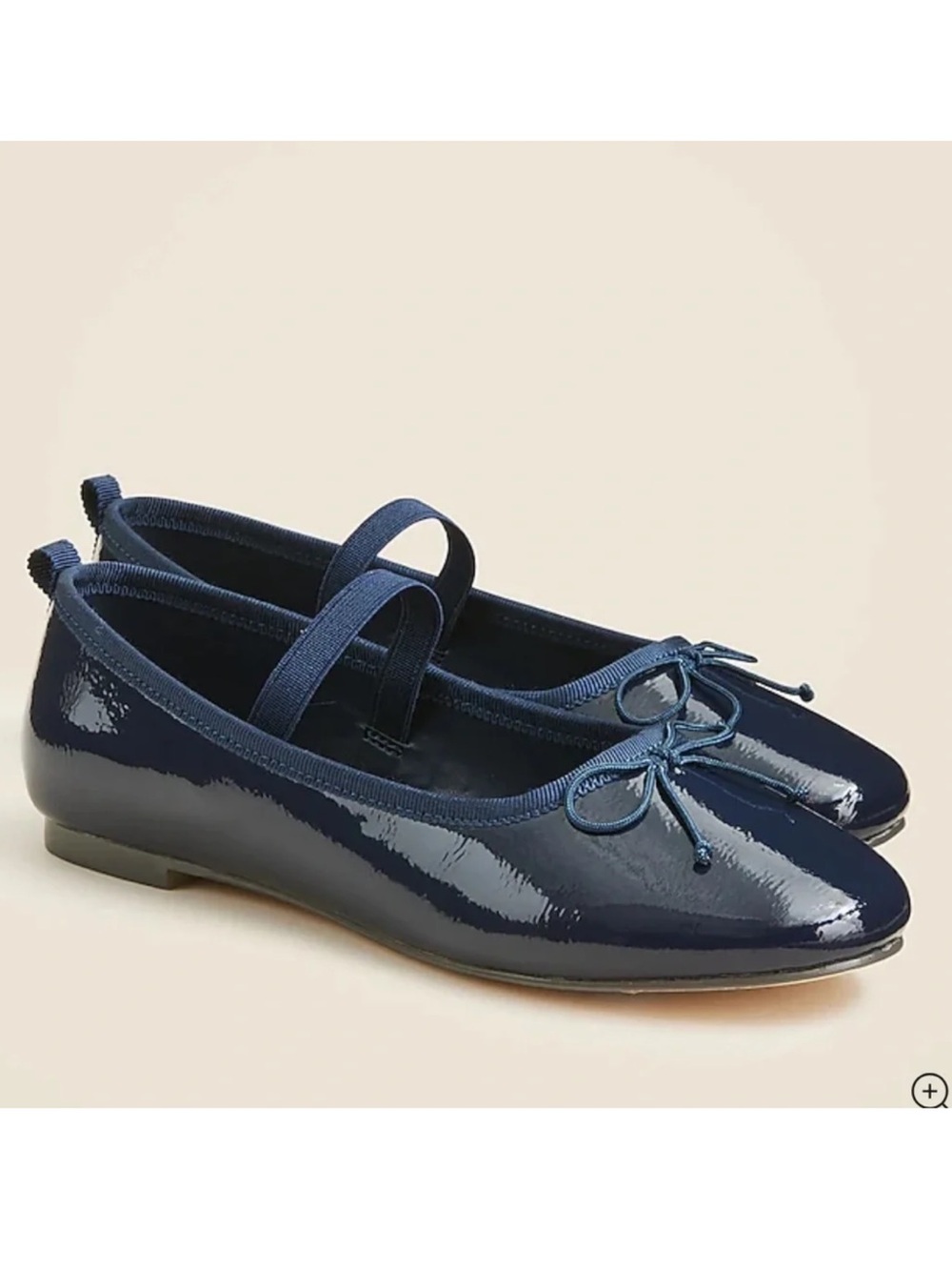 Crewcuts Girls Navy Patent Bow Ballet Flats size 5
